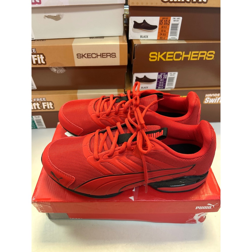 Puma Electron Street Sneakers Mens 9.5 Red Black SoftFoam+ Running Shoes 0626